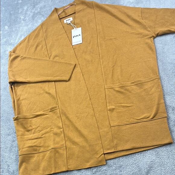NEW PACT XL/XXL 100%‎ Organic Cotton Airplane Cardigan Sweater Womens Open Front - Picture 1 of 11